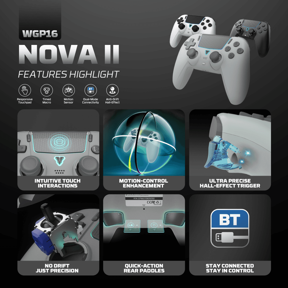 Joypad Wireless Fantech WGP16 Nova II Sivi