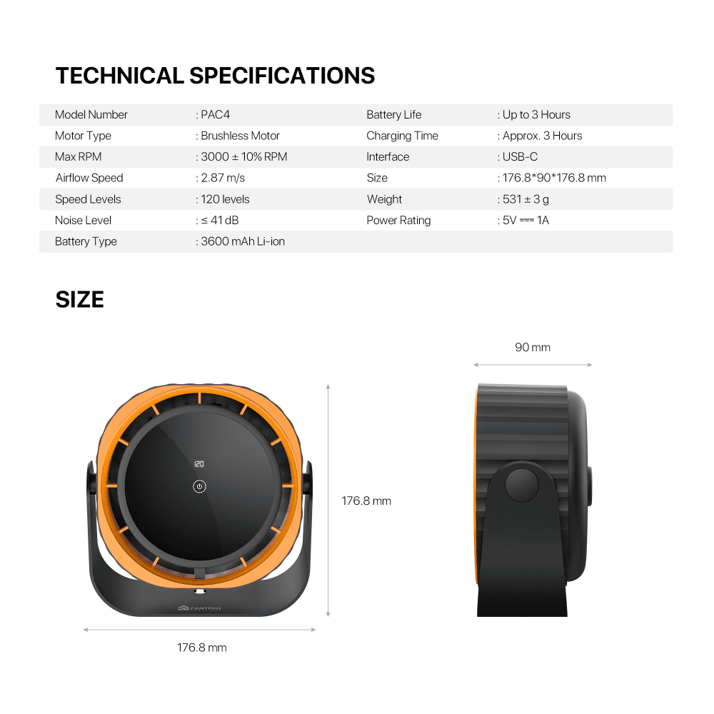 Prenosni Ventilator Fantech PAC4 Pink