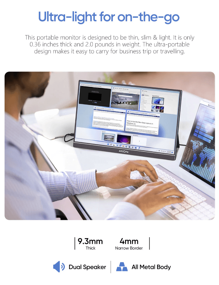 Eksterni Prenosni Monitor Arzopa A1M 17,3 Inch FHD Srgb100