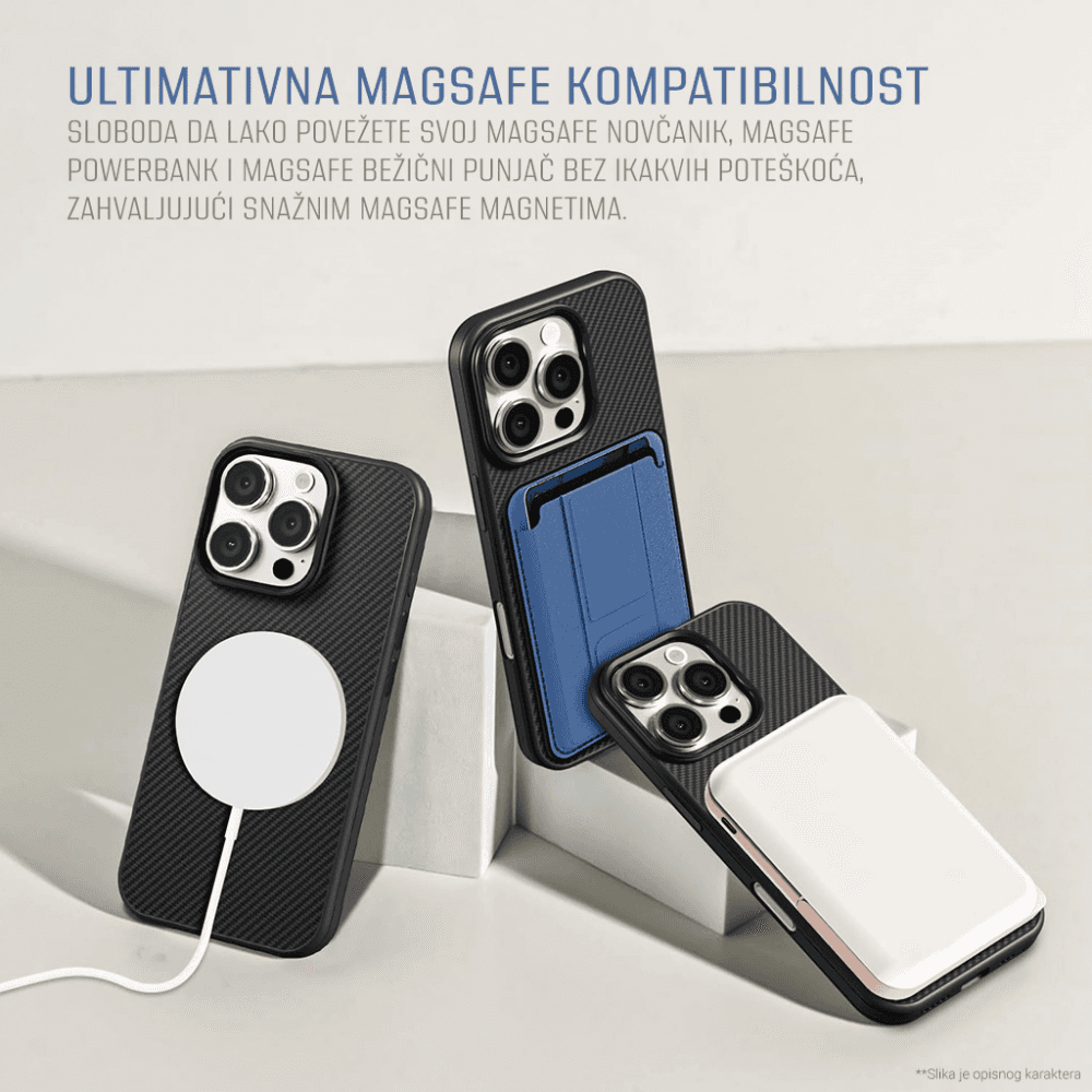 Torbica Magsafe Kevlar za Iphone 17 6.3 Siva