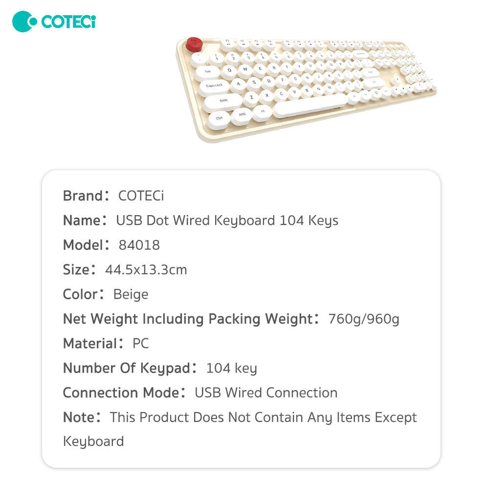 Tastatura Coteci 104 Bez