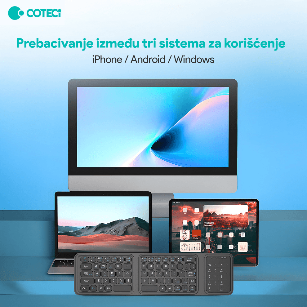 Tastatura Coteci 65 Fold Crna