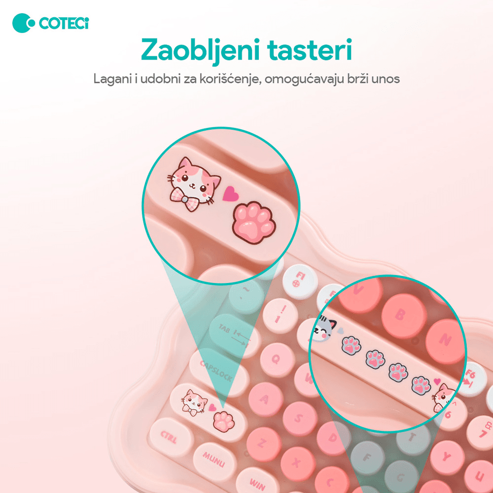 Combo Mis i Tastatura Coteci Of-056 Roze
