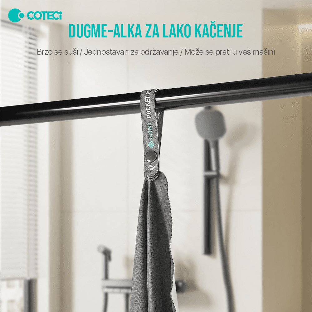 Peskir Coteci Quick Dry 40x80cm Sivi