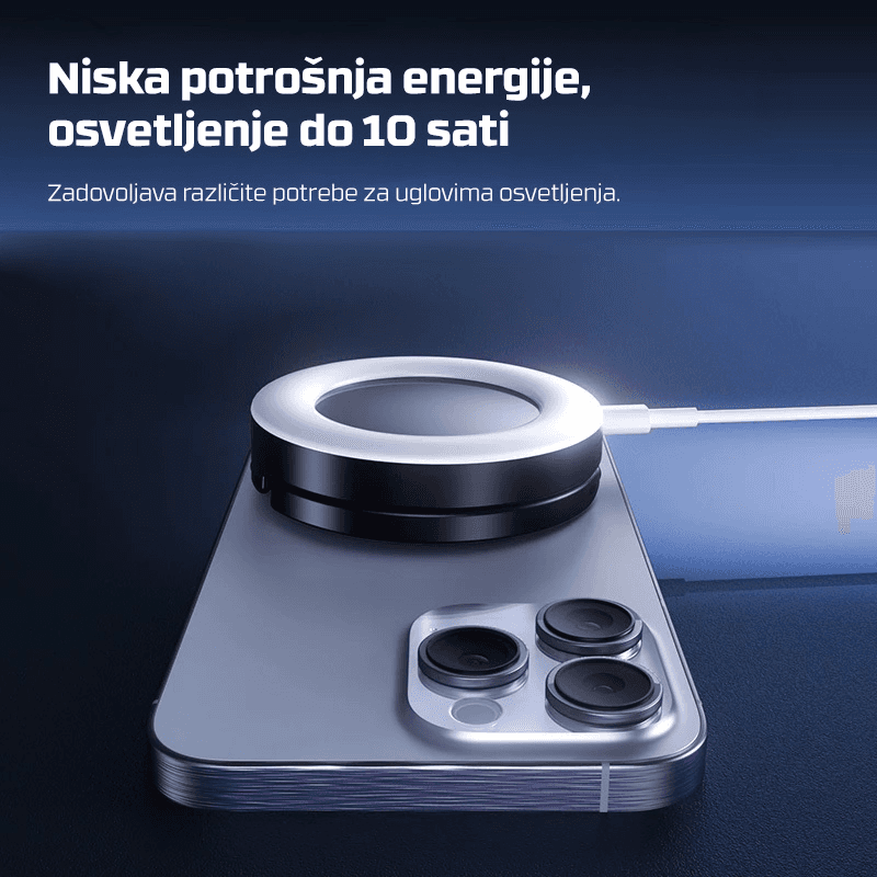Selfie LED Svetlo Magnetic Belo