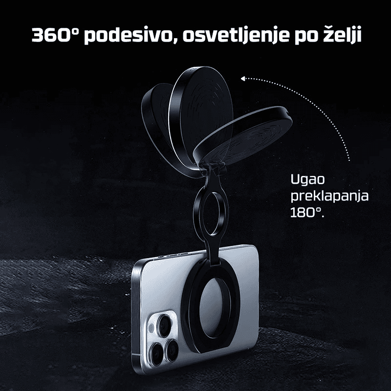 Selfie LED Svetlo Magnetic Crno