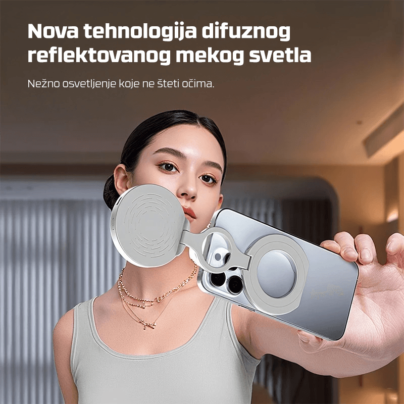 Selfie LED Svetlo Magnetic Crno