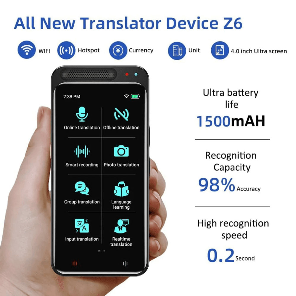 Smart AI Prevodilac Z6 Crni