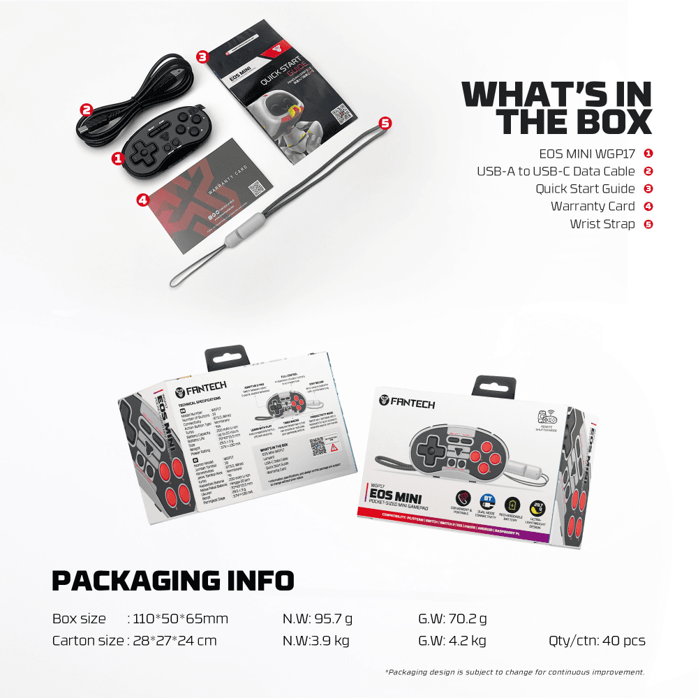 Joypad Wireless Fantech WGP17 Eos Mini Crni