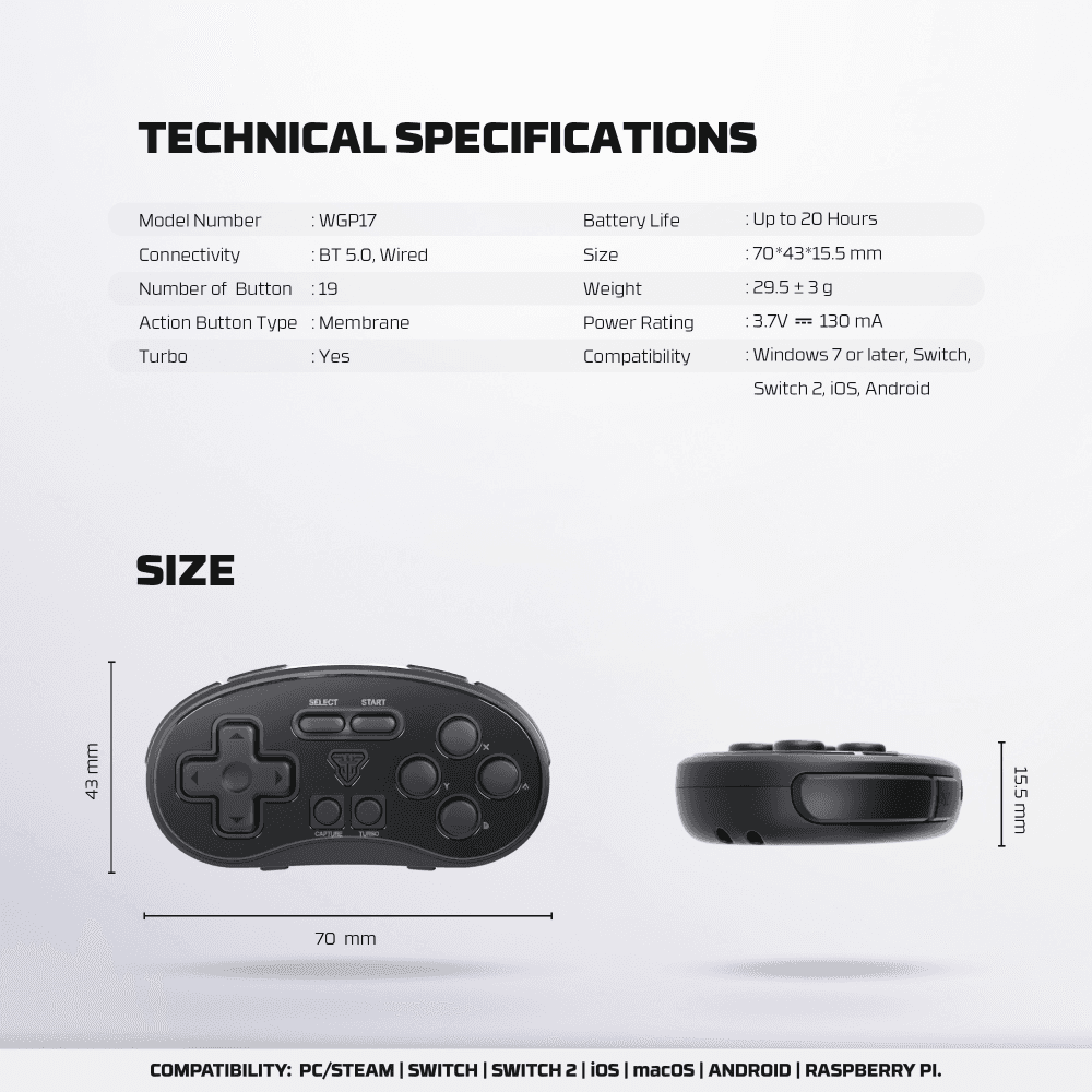 Joypad Wireless Fantech WGP17 Eos Mini Rozi