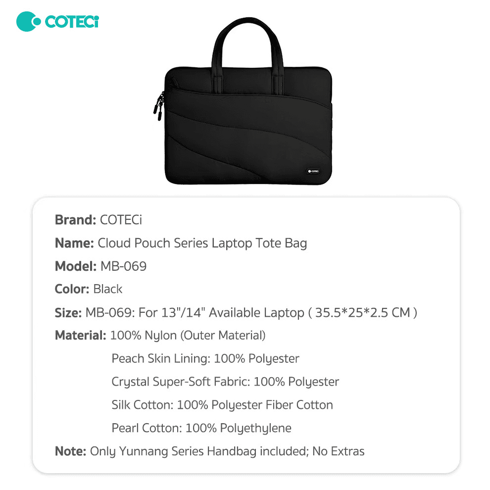 Torba za Laptop Coteci Mb-069 13-14 Inch Crna