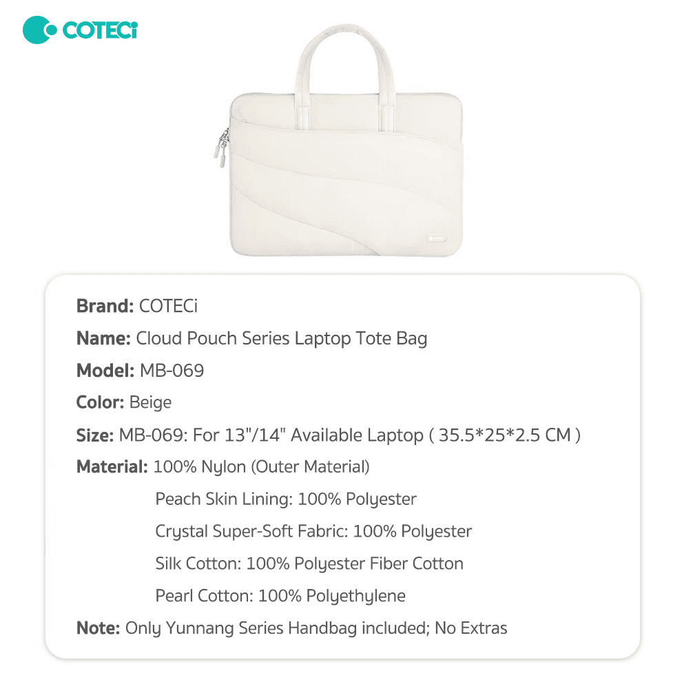 Torba za Laptop Coteci Mb-069 13-14 Inch Bez