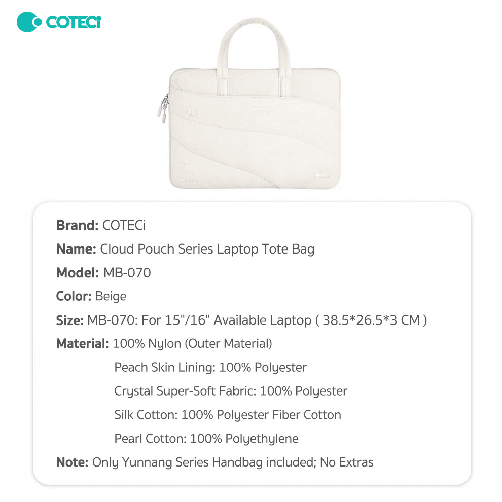 Torba za Laptop Coteci Mb-070 15-16 Inch Bez