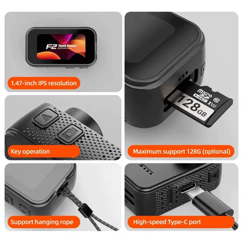 Mini Kamera F2 32GB Bela