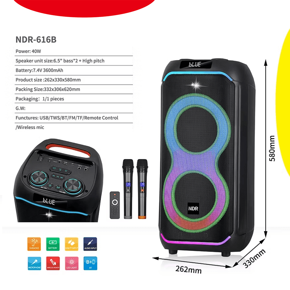 Bluetooth Zvucnik Ndr-616b 40W