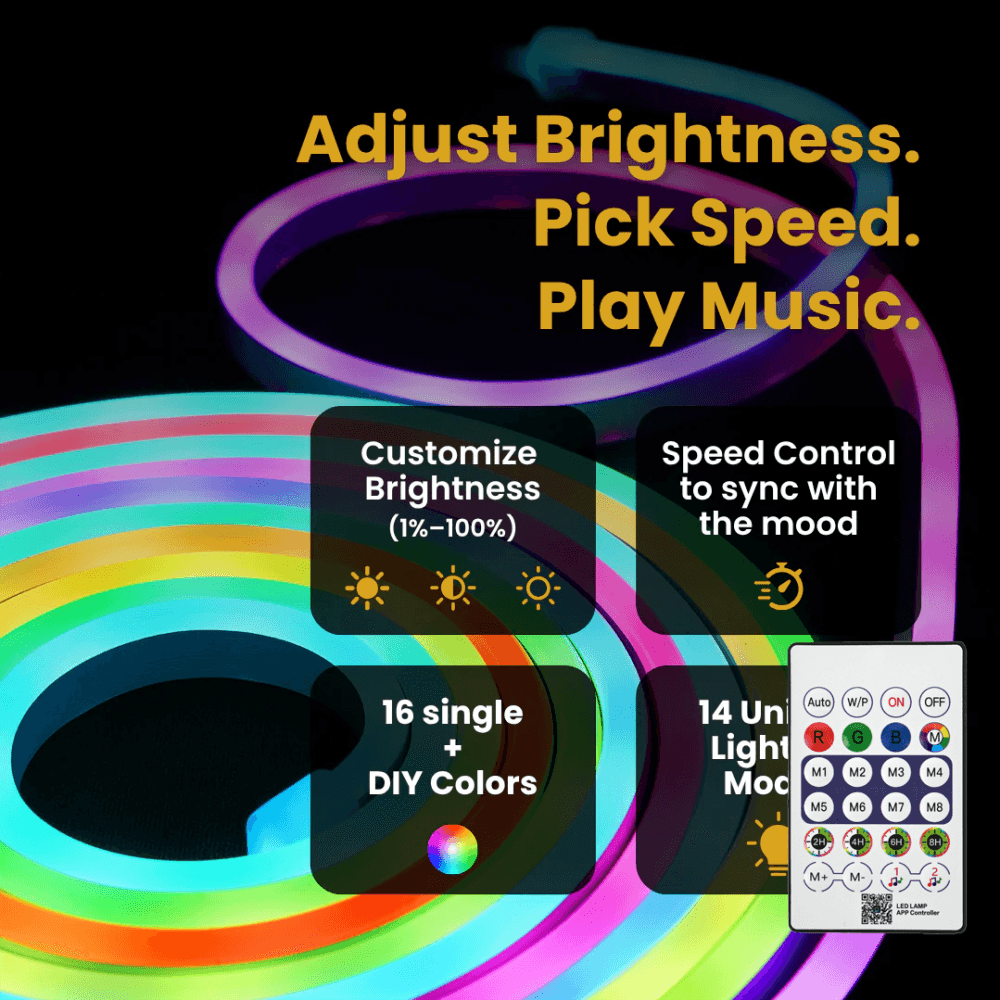 LED Svetlo Neon Rope RGB 1M