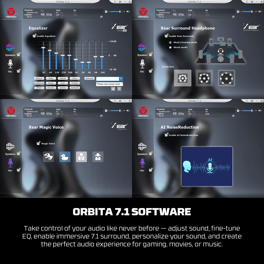 Bluetooth Slusalice Fantech WHG07 Orbita Crne