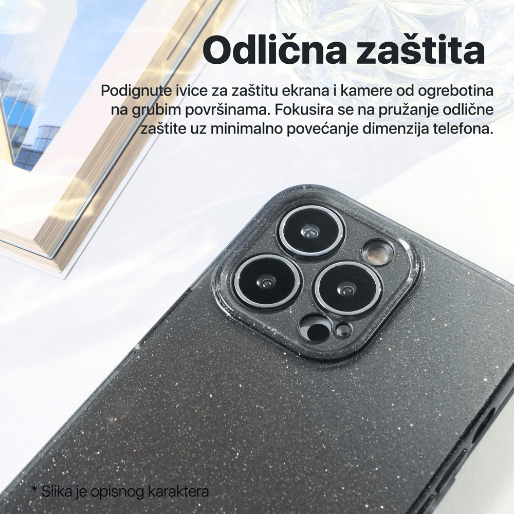 Torbica Sparkle Dust za Honor 600/600 Pro Crna